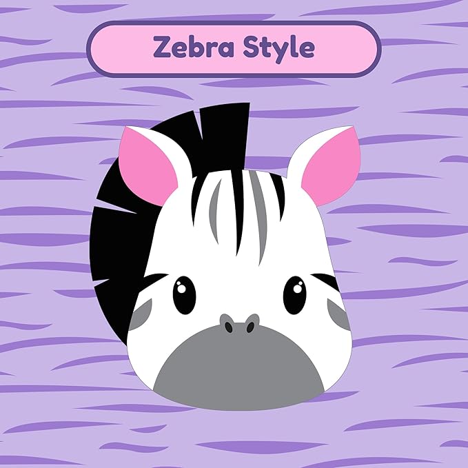 Baby Doll Stroller for Toddlers 1-3, Pillow Animal Toy Baby Stoller for Dolls, Pink & Purple Folding Baby Toy Stroller for Dolls, Foldable Stroller for Girls, for Kids (Zebra)