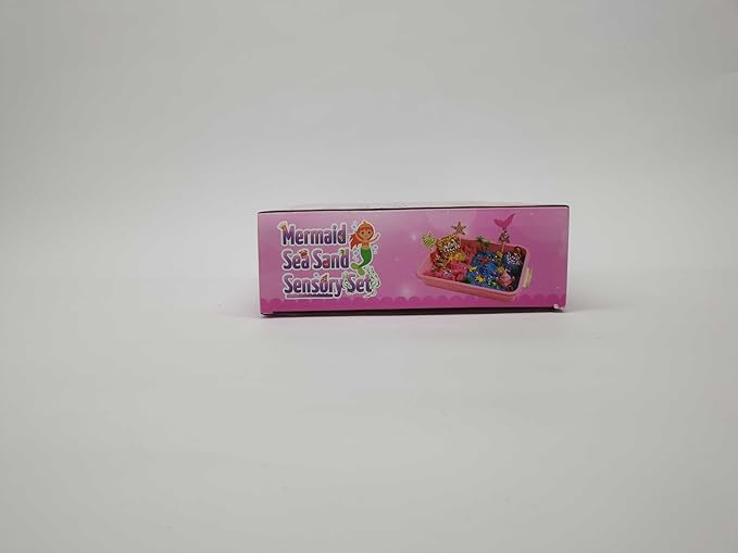 Mermaid Sensory Bin,Play Sand Art Kit for Girls and Boys with 2.2lbs Sensory Play Colored Sand,Treasure Accessories and Sandbox,Beach Toy Christmas Birthday Present for Kids Ages 3 4 5 6 7 8