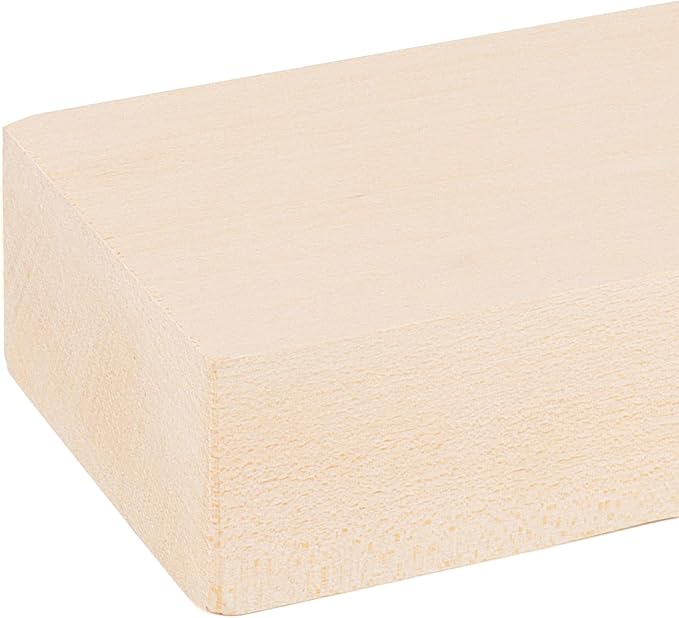 SOUJAP 2 Pack 10 x 3.5 x 1.7 Inch Basswood Carving Blocks, Unfinished Wood Blocks, Soft Solid Wood Whittling Blocks for Carving, Crafts