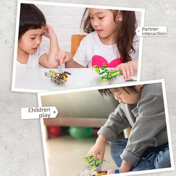 Insect Collection Building Block Set for Kids 6+, Butterfly Mantis Wasps Unicon Beetle Display Models for Nature Décor, 4 Packs Bug Building Toys, Fun Gift for Adults Boys Girls Nature Lovers (727PCS)