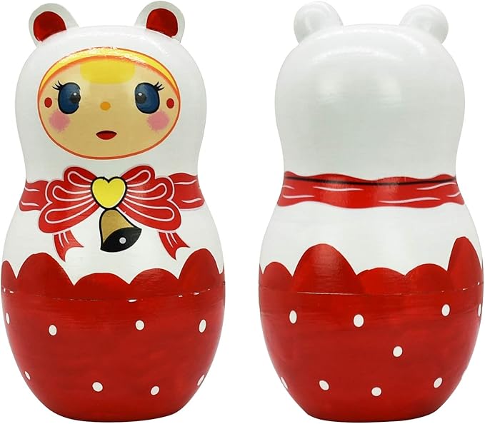 Tphon Nesting Dolls 5pcs Handmade Russian Wooden Matryoshka Dolls Cute Cartoon Pattern Nesting Doll Toy Stacking Doll Set for Kids Christmas and Birthday