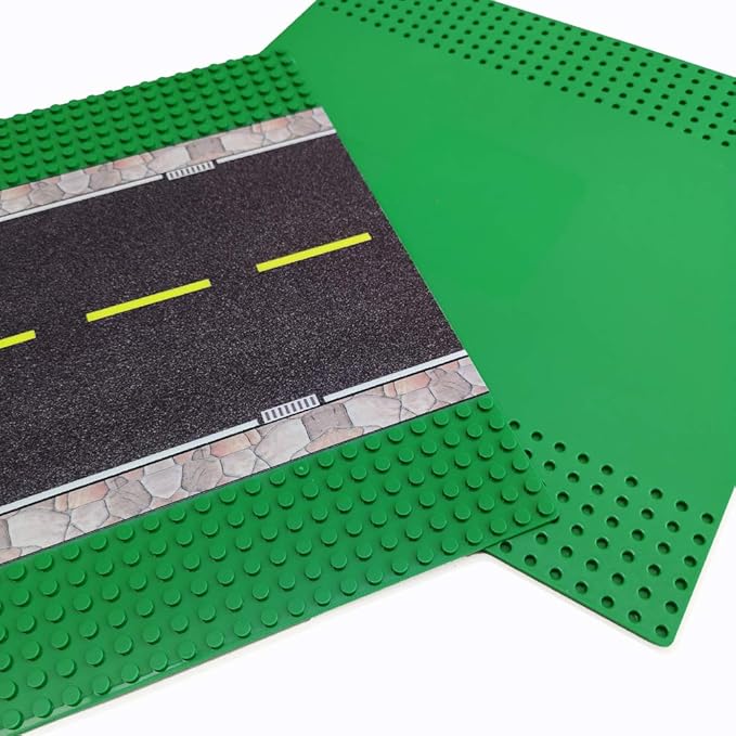 Taken All Road Baseplates 10" x 10" - Building Block City Town Straight Road Base Plate Tight Fit with Major Brands (2 Pack Road baseplate)