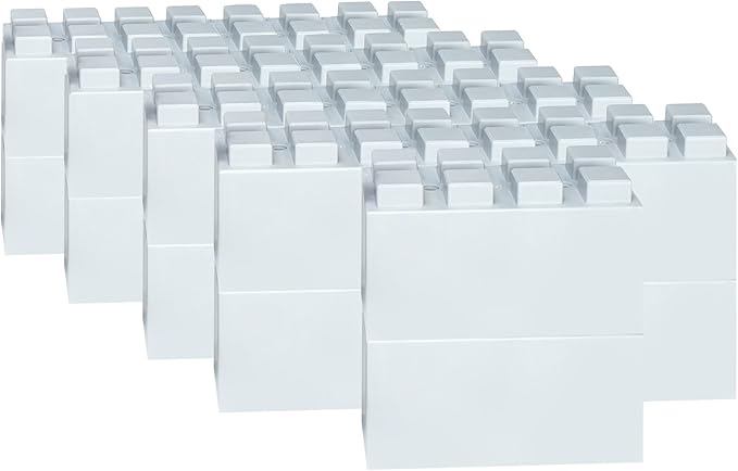 EverBlock 12” x 6” Full Size Plastic Modular Bulk Pack | 18 Piece Pack | Giant Building Blocks | Easy to Connect & Reuse | Indoor & Outdoor Use | Build Displays & Structures | White