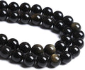 12MM 32PCS Natural Stone Golden Obsidian Loose Spacer Beads for Jewelry Making DIY Bracelet