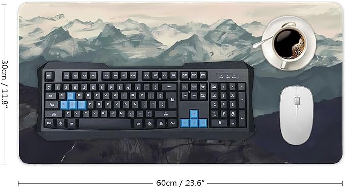 Mountain Fog Mouse Pad Large Extended Computer Full Desk Pad 23.6x11.8 inch Computer Mouse Mat Keyboard for Home Office Gaming