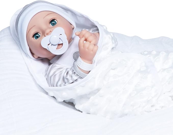 Adora Adoption Babies Collection, 16” Baby Doll with Complete 9-Piece Accessories Includes: Pacifier, Hospital Bracelet, Diaper and More! Birthday Gift for Ages 3+ - Baby Beloved