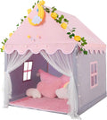 Wilwolfer Kid Tent with Mat, Star Lights - Kids Play Tents for Toddlers Kids Tents Indoor Playhouse - Princess Tent for Girls Toy House Gift (Gray with Mesh)