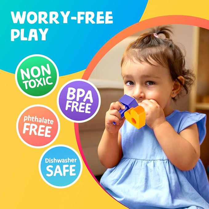 Skoolzy Peg Board Set - Montessori Toys for 2 Year Old - 38 Pc Plastic Peg Board for Kids with Shapes - Occupational Therapy Toys with Pegs, Dice, Lacing String & Storage Bag