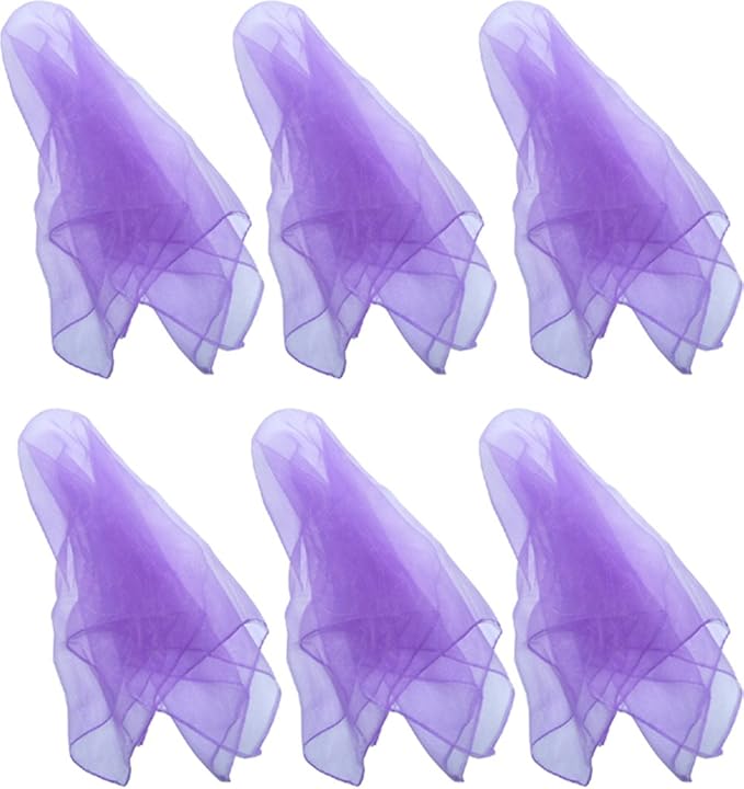 Hoerev Pack of 6 Dancing Juggling Scarves for Decoration Mixed Colors Scarves,Size 24"x24",60cmx60cm