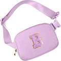 Gitus Gifts for 8 9 10 11 12 Year Old Girls Belt Bag Fanny Pack Crossbody Bags with Initial Letter Patch Cute Stuff Birthday Gifts for Teen Girls Women Personalized Trend Stuff (Lavender-B)