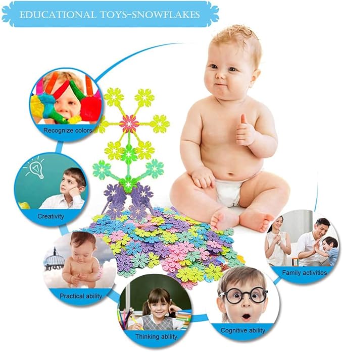 QUN XING STEM Toys Building Blocks Educational Toys 720 Pieces Construction Interlocking Plastic Flake Disc Set Great STEM Toy for Kids 6+ Years Old Boys and Girls