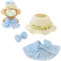 Clothes for Dolls Accessories (No Doll), Kawaii Hat Skirt Outfit Set 3 Pieces for 15cm 17cm Doll Suit, Stylish Bowknot Dolls Hat Clothing Set Replacement Blue