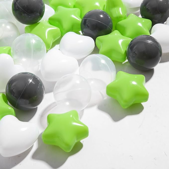 Ball Pit Balls Pack of 100 200 500 - Star and Round Set BPA Free Phthalate Free Non-Toxic Crush Proof Play Balls Soft Plastic Balls for Toddlers Baby Kids Birthday Pool Tent Party