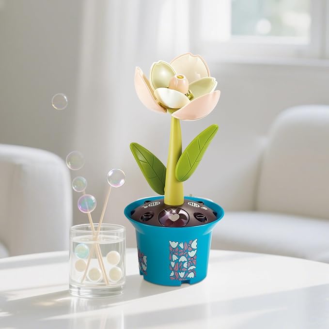 Musical Sunflower Piano Game Machine, Interactive Building Blocks Toy with Watering Can (Tulip)