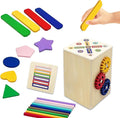 Wooden Montessori Baby Toddler Toys: 3 in 1Learning Fine Motor Skills Sensory Toys for Toddlers 3-5, Educational Color Sorting Preschool Learning Activities Boys Girls Gifts (2 in 1)
