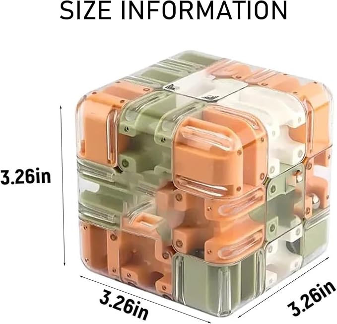 Large Labyrinth 3D Puzzle Maze Cube - Engaging Brain Teaser Toy, High Difficulty Puzzle, 3D Magic Cube Maze Ball Puzzles - Spatial Awareness Brain Training Toy ﻿(2PCS)
