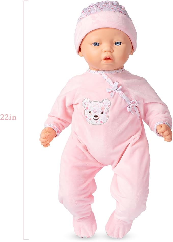 Mother Love Dolls 22 Inches, Big Interactive Baby Dolls with Realistic Sounds and Movements ，Talking and Crying Baby Doll, Soft Cloth Body with Feeding Toy, Dolls for 3+ Year Old Girls