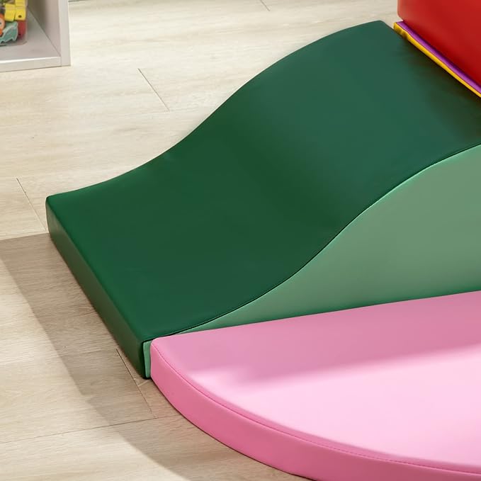Qaba Kids Soft Play Set, 6-Pieces Foam Climbing Blocks for Toddlers 1-3 Years, Indoor Kids Baby Activity Play Set for Climb and Crawl, Assorted