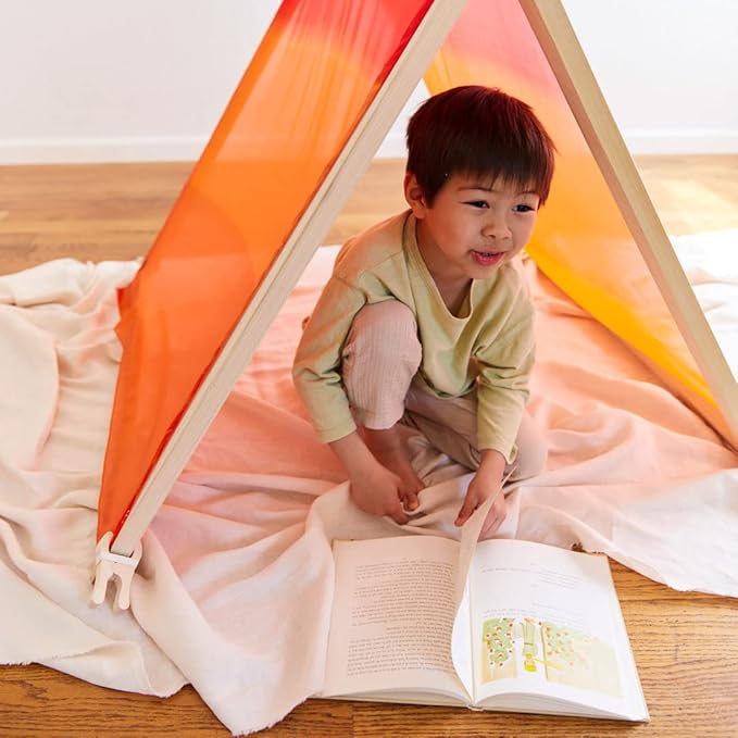Sarah's Silks Giant Playsilk | 100% Silk Toy for Toddlers | Bright Colored Large Scarves for Fort Building and Pretend Play - Fire