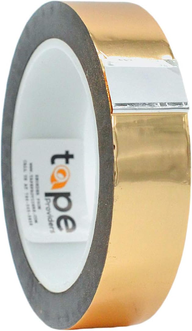 WOD MPFT2 Gold Metalized Polyester Mylar Film Tape with Acrylic Adhesive, 1 inch x 72 yds. Vibrant Mirror Gold Tape, Decor Tape for Detailing Accent Wall, Graphic Arts, Car and Boat Trim