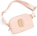 Gitus Gifts for 8 9 10 11 12 Year Old Girls Belt Bag Fanny Pack Crossbody Bags with Initial Letter Patch Cute Stuff Birthday Gifts for Teen Girls Women Personalized Trend Stuff (Coral Pink-O)