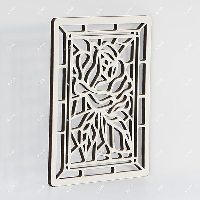 iLAND 1/12 Scale Accessories of Dollhouse Windows, Wooden DIY Dollhouse Building Supplies, Complete Miniature Windows Kit w/Wooden Frame & Grid Pattern PVC Film