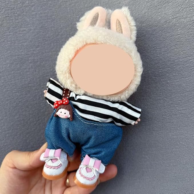 Clothes Set Compatible with 17cm Doll, Hat and Overalls Set for 15cm Doll Accessories Suit, Cute Clothe for Dress up Unique Style(RC15)