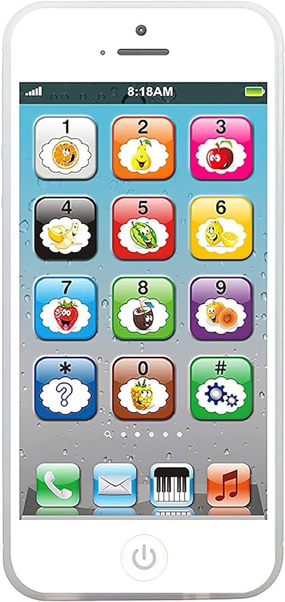 Toy Learning Play Cell Phone with 8 Functions and Dazzling Lights Interactive Toy for Toddler Baby Kids Boys Girls