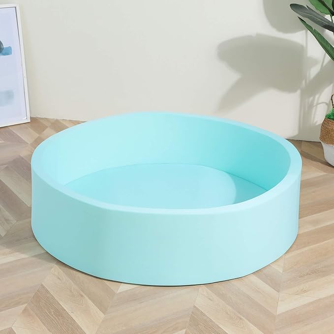 TRENDBOX Extra Large Soft Foam Ball Pit 51.2" x 11.8" (NO Balls) in Large Sponge Round Ball Pool Indoor Round Ball Pits Children Toddler Playpen - Light Blue