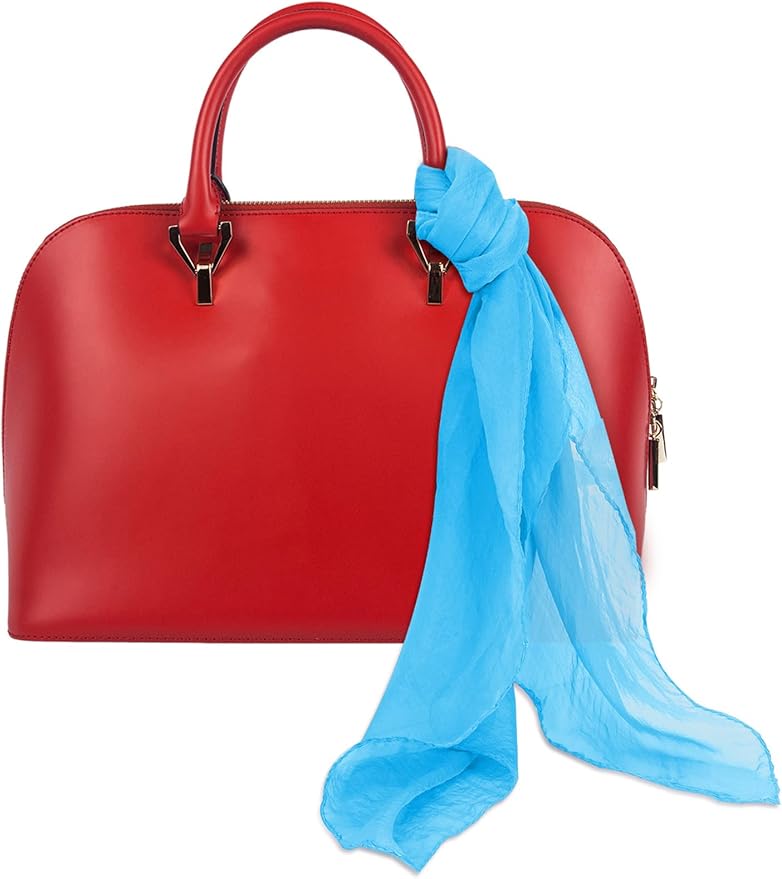 Boao 6 Pieces Chiffon Scarf 1950s Square Neck Head Scarfs Vintage Soft Polyester for Women Lady