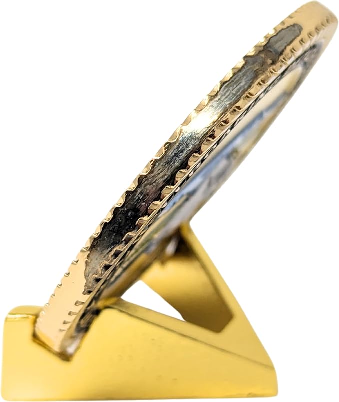 Generic Chevron Military Challenge Coin Display Stand - Solid Metal with Anodized Finish - US Vet. Business (Gold)