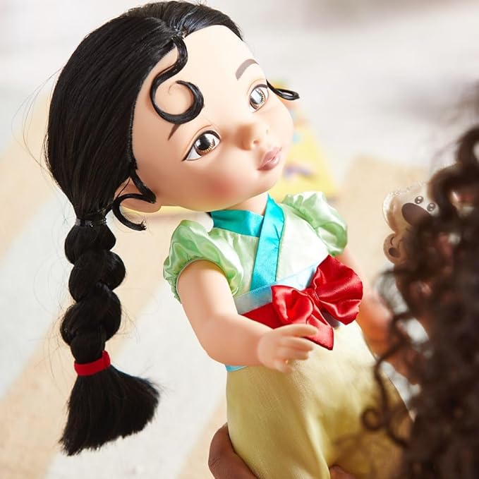Disney Store Animators' Collection Mulan Doll - 16 Inches, Includes Little Brother with Molded Details, Fully Posable Toy in Satin Dress - Suitable for Ages 3+ Toy Figure