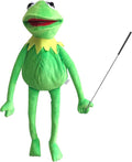Kermit Frog Puppet with Puppets Control Rod & 50 Pcs Kermit The Frog Puppet Stickers, Hand Kermit Puppet Soft Stuffed Plush Toy for Boys & Girls - 24 Inches