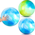Deekin 2 Pcs 15 Inch 18 Inch Marbleized Bouncy Balls Large Inflatable Rubber Sensory Ball for Playground Outdoor Water(18 Inches,Blue and Green)