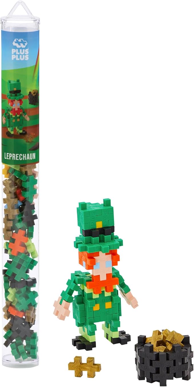 PLUS PLUS Building Block Set, 70 Mini Interlocking Pieces, Fun Spring Holiday Activities for Kids, STEM Toy - Leprechaun