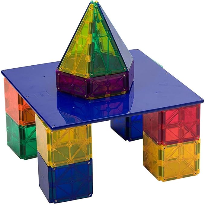 Playmags Building Board - Magnetic Starting Building Plate or Other Magnetic Tiles - Great Add on to Any Magnetic Tile Toy (1 Pack - Colors May Vary)