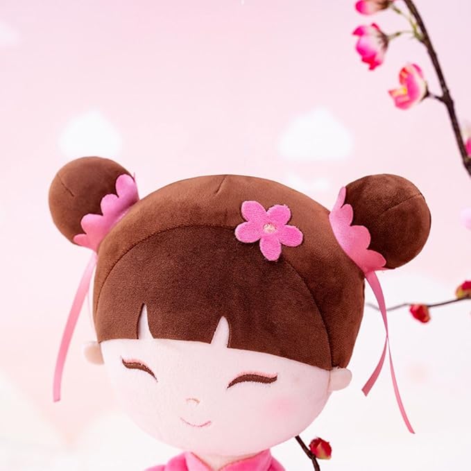 Gloveleya Baby Doll Kids Soft Doll for Kids Plush Toys Chinese Fairy Tale Dolls Toys for Ages 2-4 Peach Fairy 16" with Gift Box