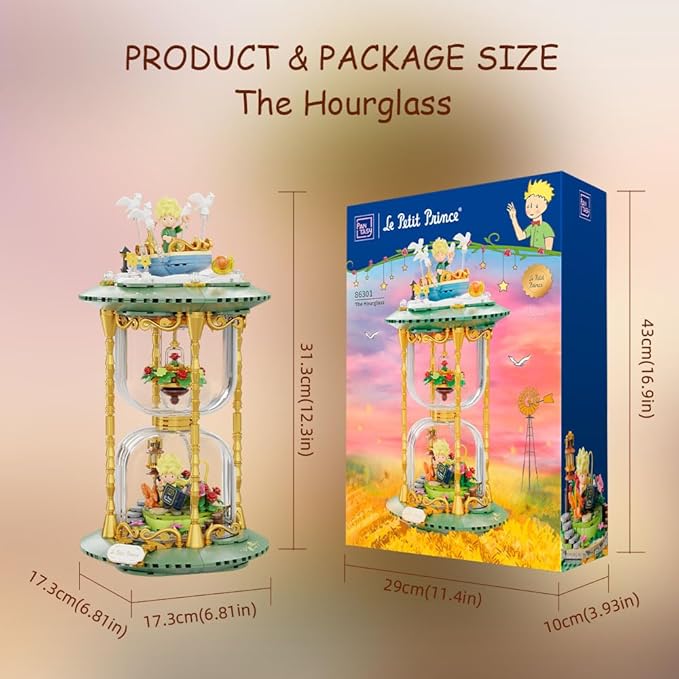 PANTASY The Little Prince Hourglass Building Blocks Set Construct, Create, Play Building Kit for Adults Home and Office