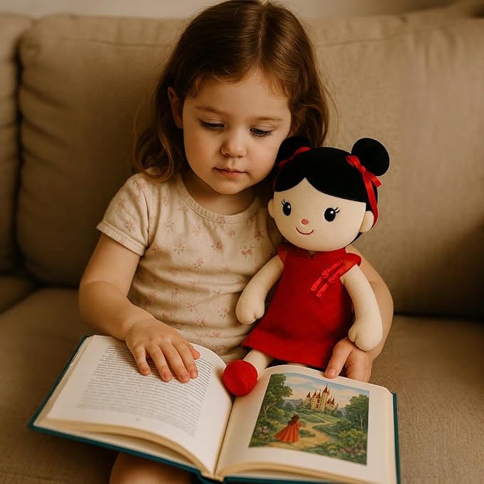 Soft Baby Doll Toys (16'') Baby Rag Doll for Girls Birthday Cuddly Plush Toys for Toddler Kids (Cheongsam Girl)