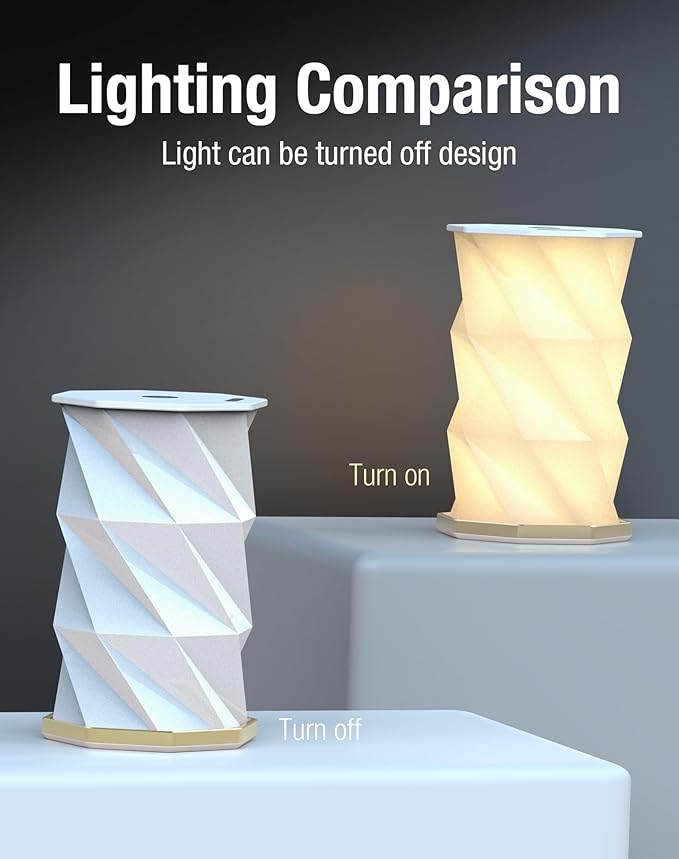 Teacher Appreciation Gift - Thank You Gift for Teachers, Portable Folding Table Lamp - Dimmable, Collapsible Paper Lantern for Camping, Emergency & Home Decor, Gifts for Women (White)