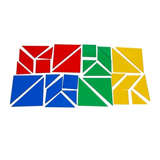 hand2mind Plastic Tangrams, Manipulative Set for Math Puzzles (Pack of 32)