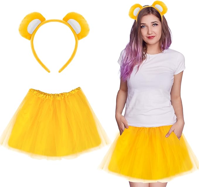 Halloween Bear Costume Accessories Bear Ear Headband and Tutu Skirt Set for Halloween Cosplay Party Dress Up