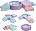 Foam Climbing Blocks for Toddler: with 4-Piece PU Leather Climbing Toys and a Ball Pit - Foam Ball Pit for Toddlers - Climbing Toys Indoor for Kids Crawling (Purple Climbing Blocks)