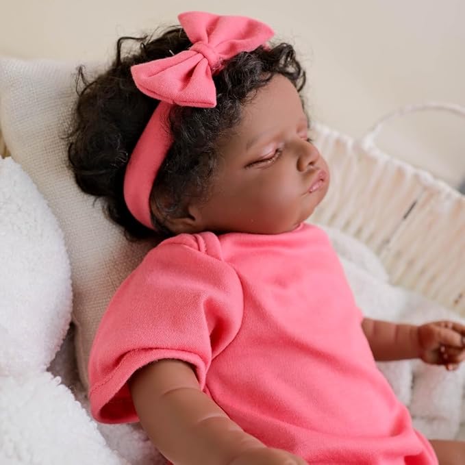 Reborn Baby Dolls Black Silicone Girls 18inch Lifelike Babies Realistic Toddler Sleep That Look Real boy Close Eyes