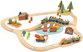 Tender Leaf Toys - Wild Pines Train Set - 95 Pieces Wooden Train & Bridge Set for Kids, Toddler Boys & Girls - Compatible with Most Toy Trains - Age 3+