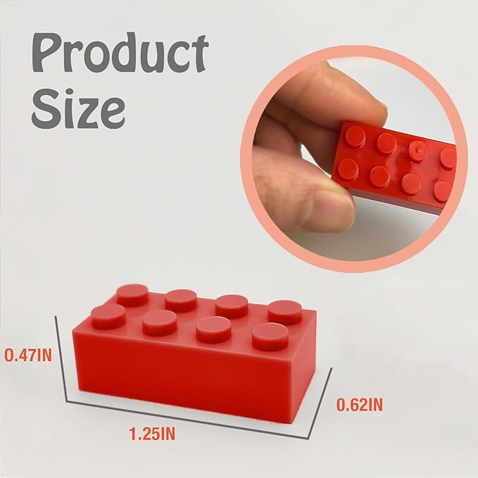 500 Piece Classic Building Bricks, 2x4 Bulk Bricks STEM Creative Building Toys, Red, Yellow, Blue, Green(Samll Bricks, 1.25x0.62x0.47 in)