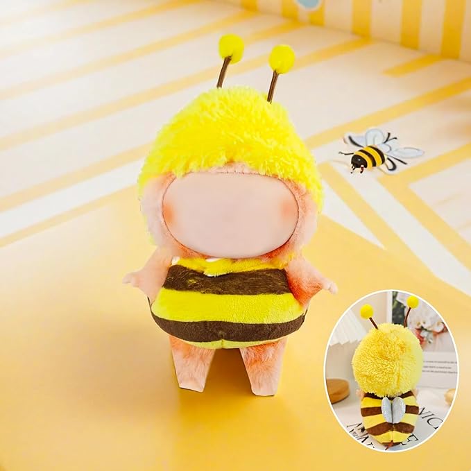 17cm Doll Clothes , Accessories for Cute Doll's Clothes ,Animal Style Outfits , 2 Pieces Set Cute Bee Dolls Outfit with Adorable Cloth and Hat Fashion Accessories for Dolls (Doll Not Included)