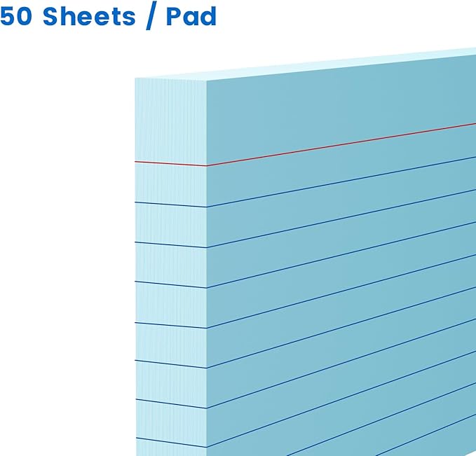 250 Count Colored Index Cards 3x5 Inch 180gsm Heavy Weight Flash Card (50 Sheets Each), Note Taking for Students, Teachers, Professionals, Study Note Cards for Office Home School
