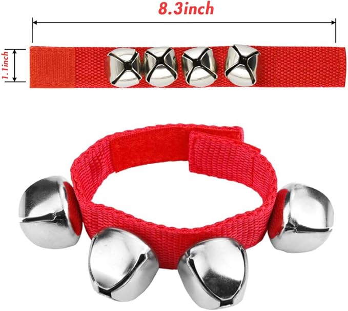 POPLAY 6 PCS Percussion Instruments, Wrist Bells Jingle Bells Musical Rhythm Toys