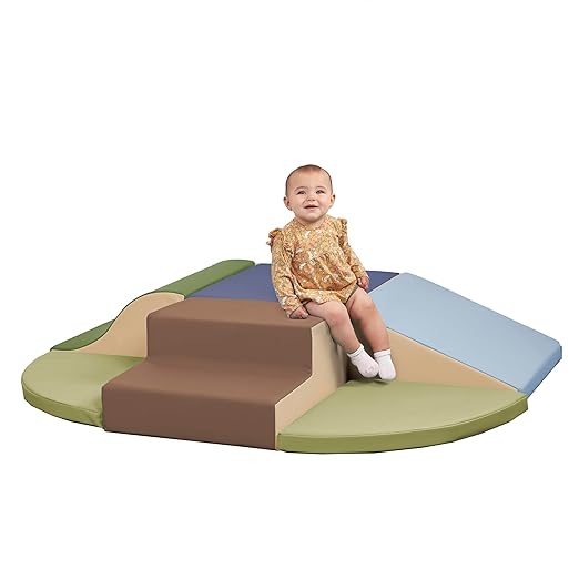 ECR4Kids SoftZone Little Me Wall Climb and Slide, Beginner Playset, Earthtone